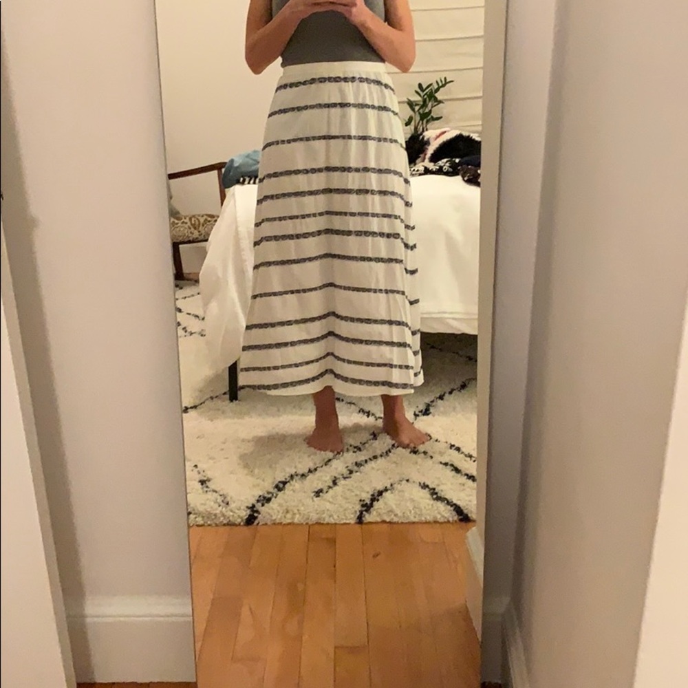 Talbots white and black long skirt